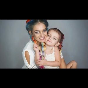 (2) Faux Rainbow Hair